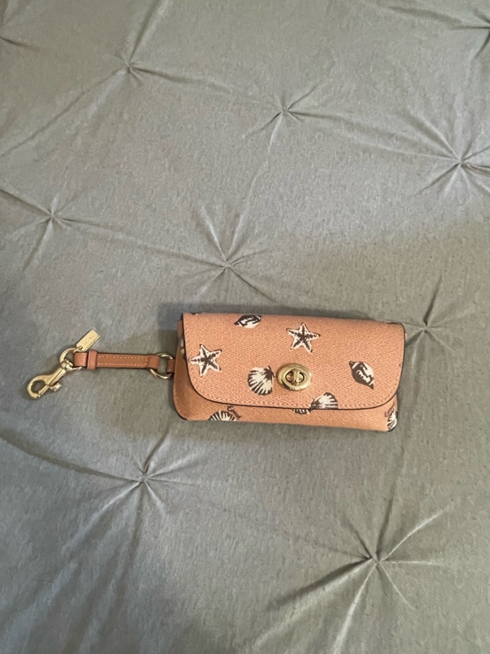 Coach Seashell Wristlet in Light Brown with Gold Hardware